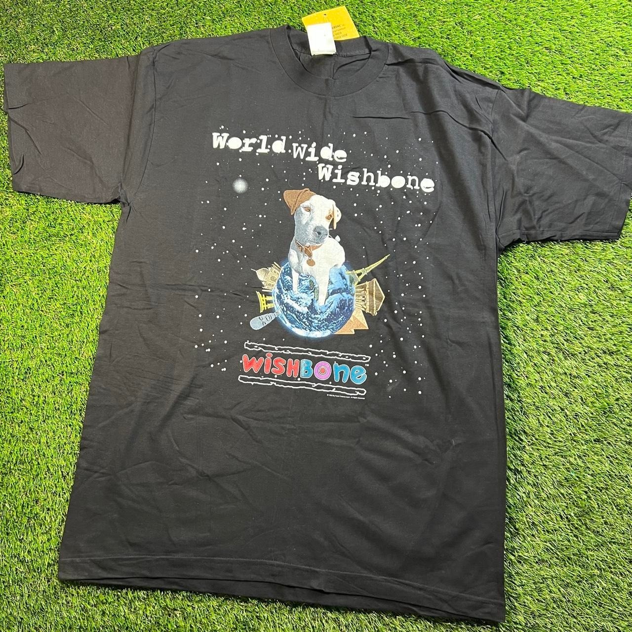 Vintage Wishbone Worldwide Big Feats PBS T-Shirt NWT Men\'s XL 90s Rare Dogs
