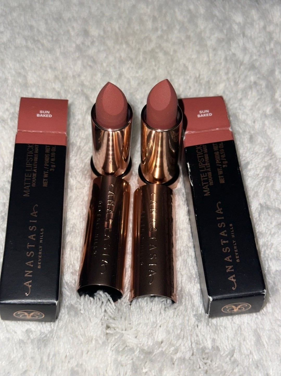 2pk Anastasia Beverly Hills SUN BAKED Full Pigment Matte Lipstick 3g/0.10oz. New 2pk Anastasia Beverly Hills SUN BAKED Full Pigment Matte Lipstick 3g/0.10oz. New