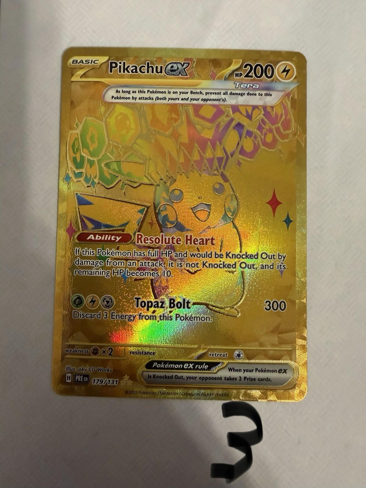 Pokémon Pikachu ex 179/131 Prismatic Evolutions Hyper Rare Gold NM