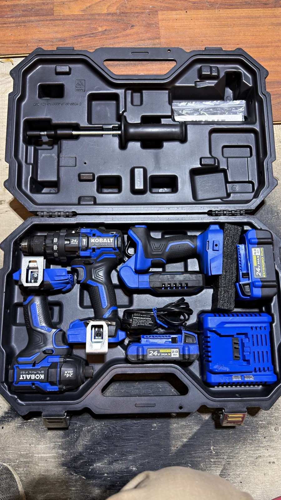 Kobalt 24V Max XTR Brushless 3-Tool Combo Kit with 2 Batteries, Charger and Case Kobalt 24V Max XTR Brushless 3-Tool Combo Kit with 2 Batteries, Charger and Case