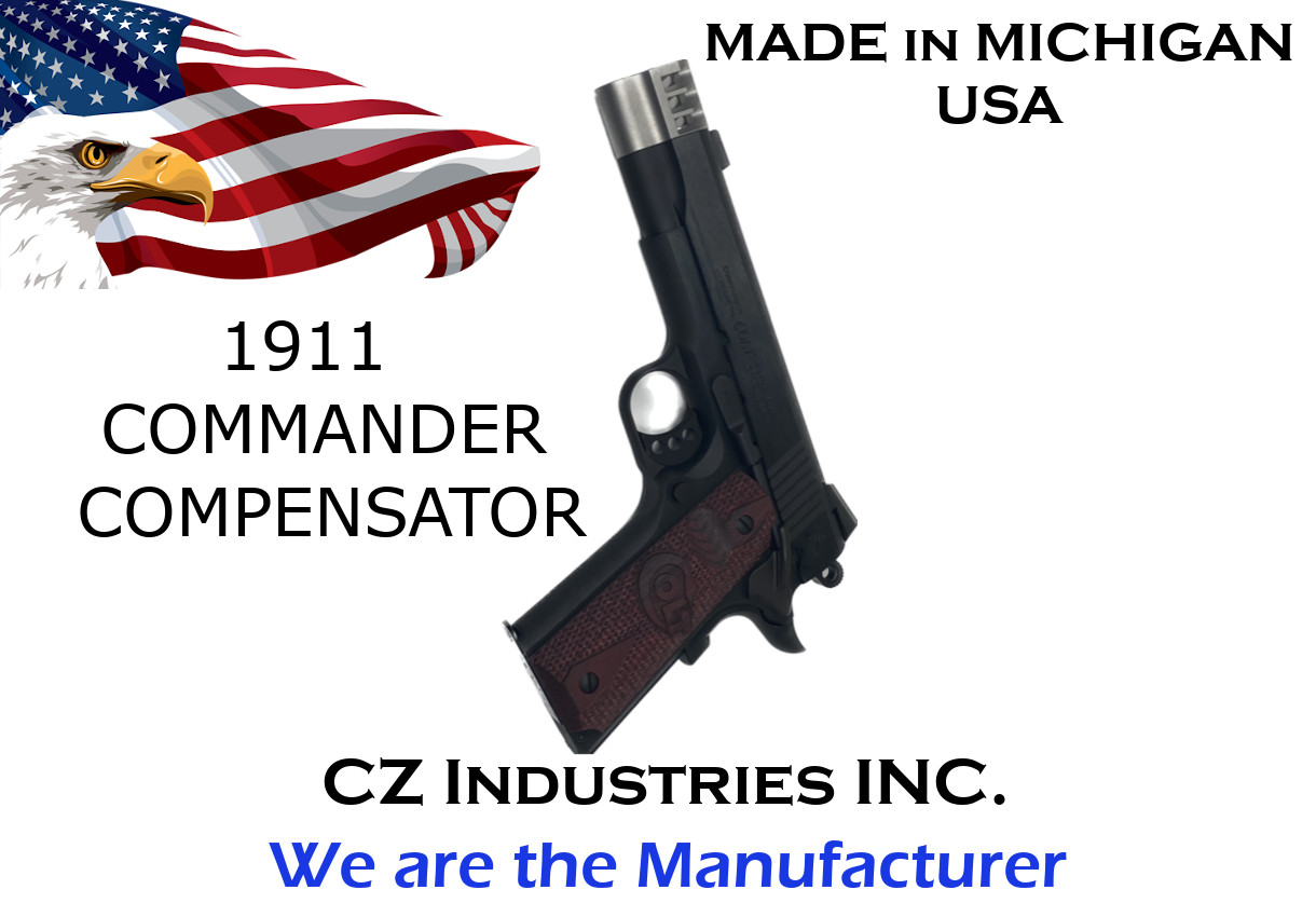 1911 Stainless Commander Compensator Brake - Muzzle Brake - w/ SIDE SLOTS 45acp 1911 Stainless Commander Compensator Brake - Muzzle Brake - w/ SIDE SLOTS 45acp