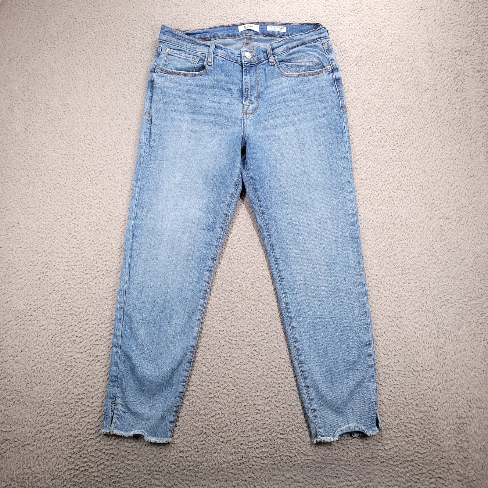 KENSIE Jeans Womens Size 10/30 Effortless Skinny Crop Frayed Hem Stretch Denim