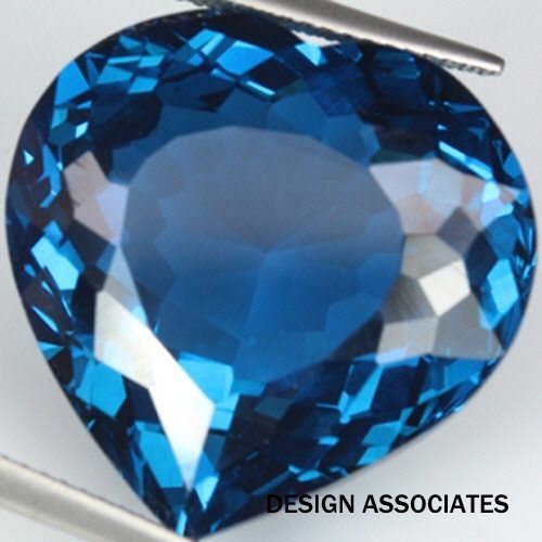 NATURAL LONDON BLUE TOPAZ 3.5 MM HEART 1 PC SET