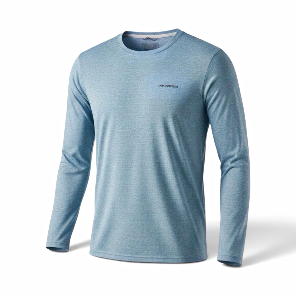 Patagonia Capilene Cool Daily Men\'s Long Sleeve Crew Neck T-Shirt Blue L Patagonia Capilene Cool Daily Men\'s Long Sleeve Crew Neck T-Shirt Blue L