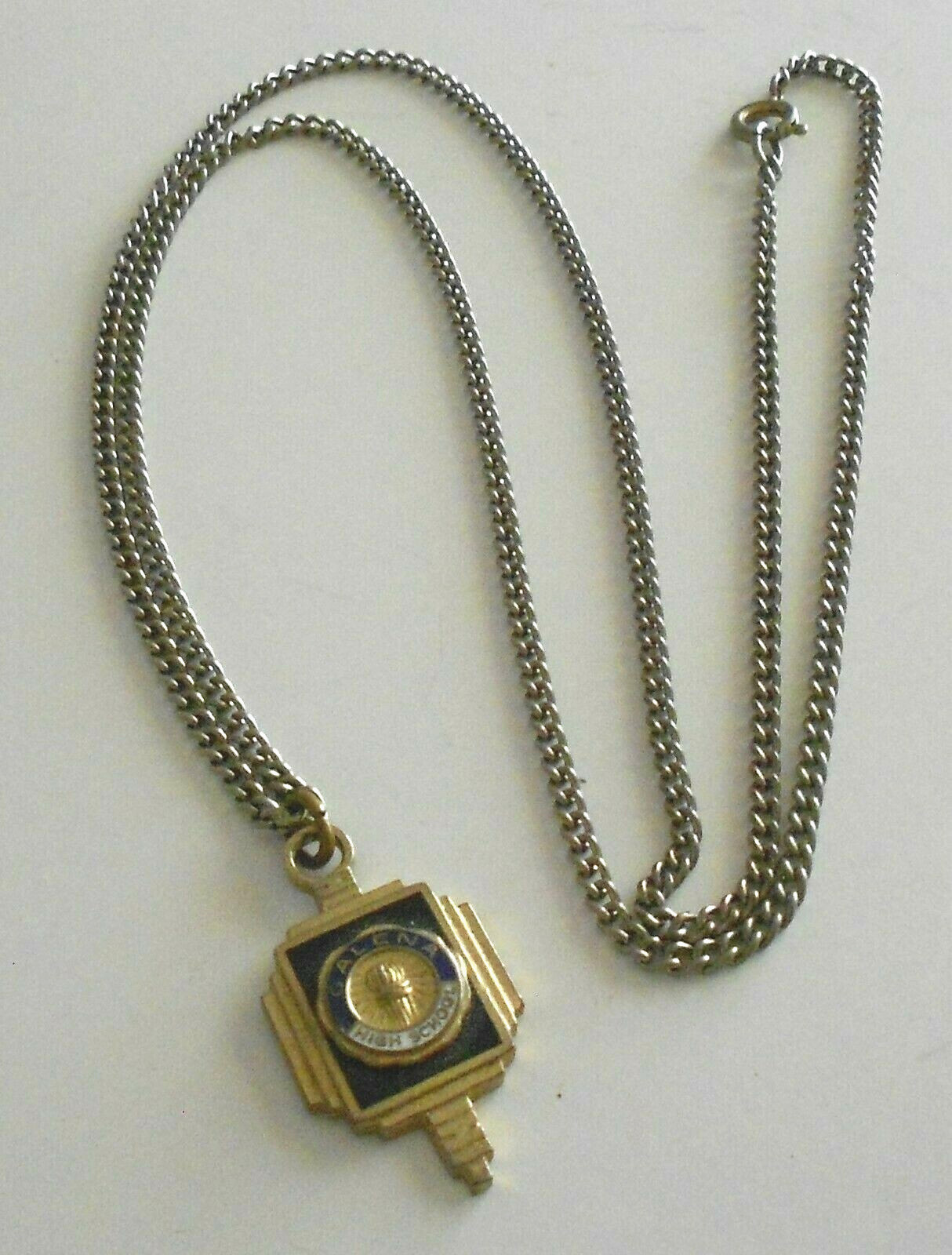 Vintage Galena High School Pendant Necklace B.A. 72 Kinney