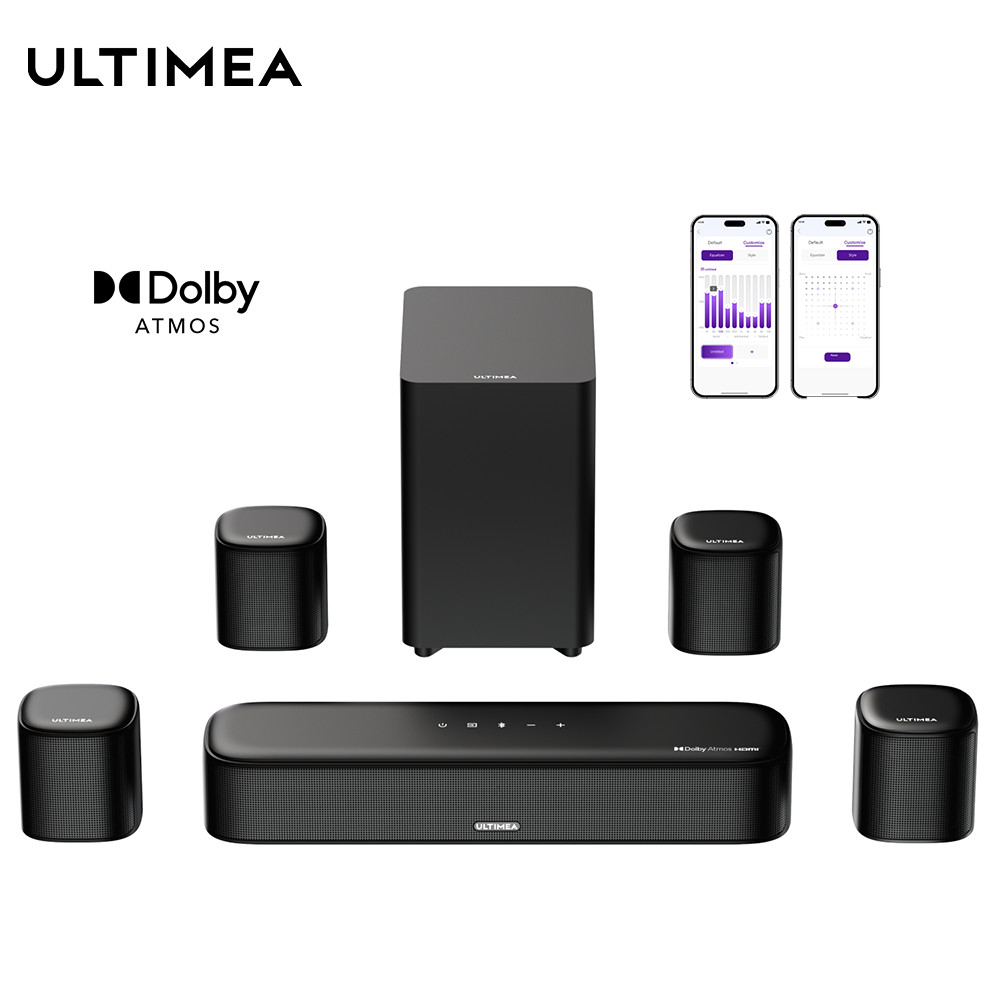 ULTIMEA Aura A60 7.1CH Dolby Atmos Sound Bar with Subwoofer & Surround Speakers