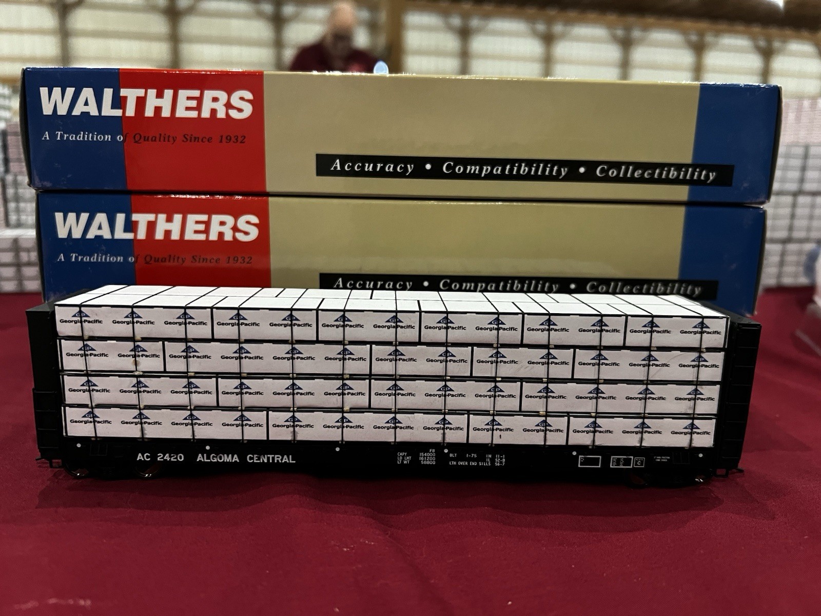 HO Scale Bulkhead Combo With Wood Load AC2420/Georgia Pacific NOS Walthers Gold