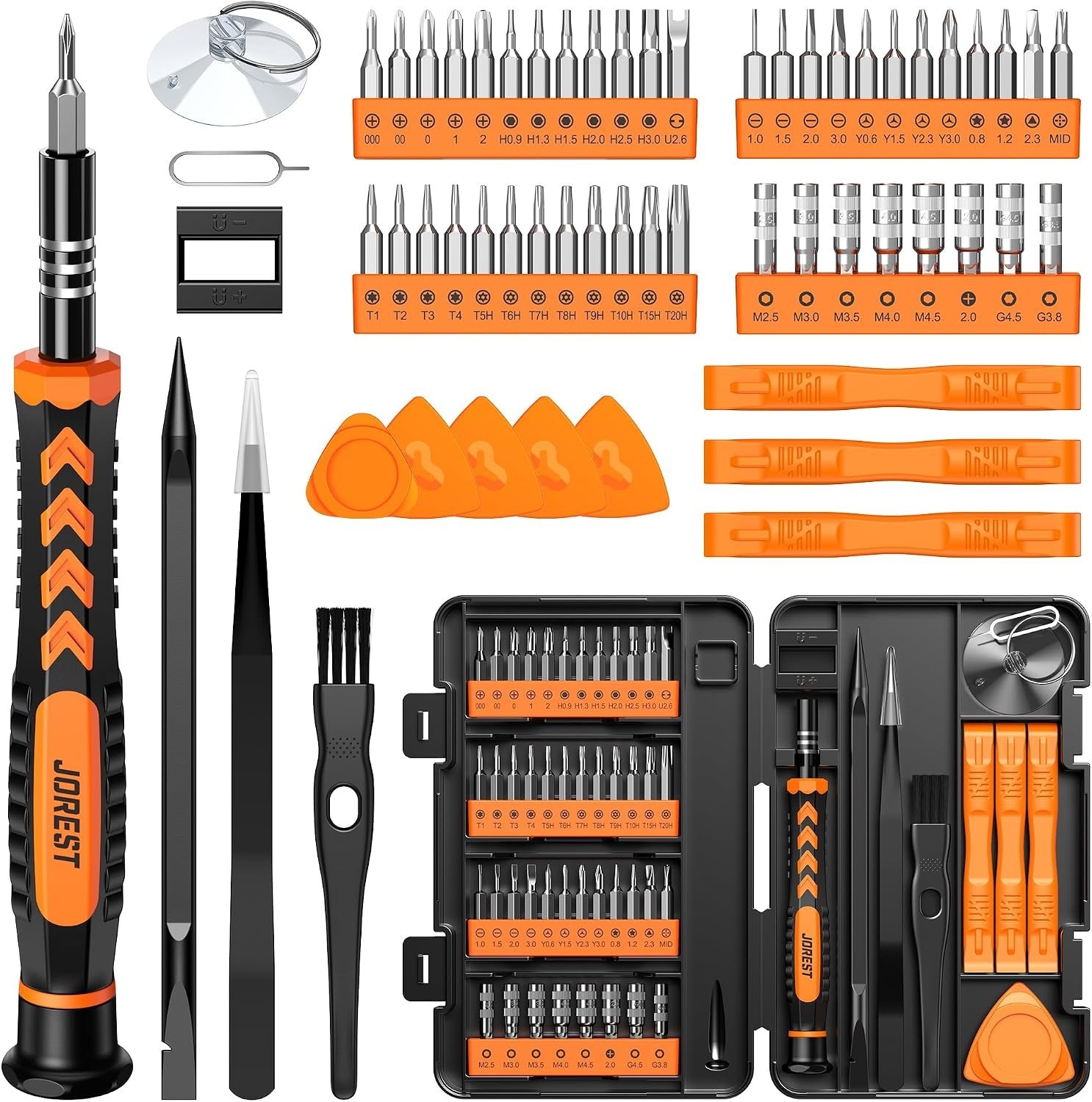 JOREST 59Pcs Small Precision Screwdriver Set with Torx T5 T6, Mini Tool Kit Elec JOREST 59Pcs Small Precision Screwdriver Set with Torx T5 T6, Mini Tool Kit Elec