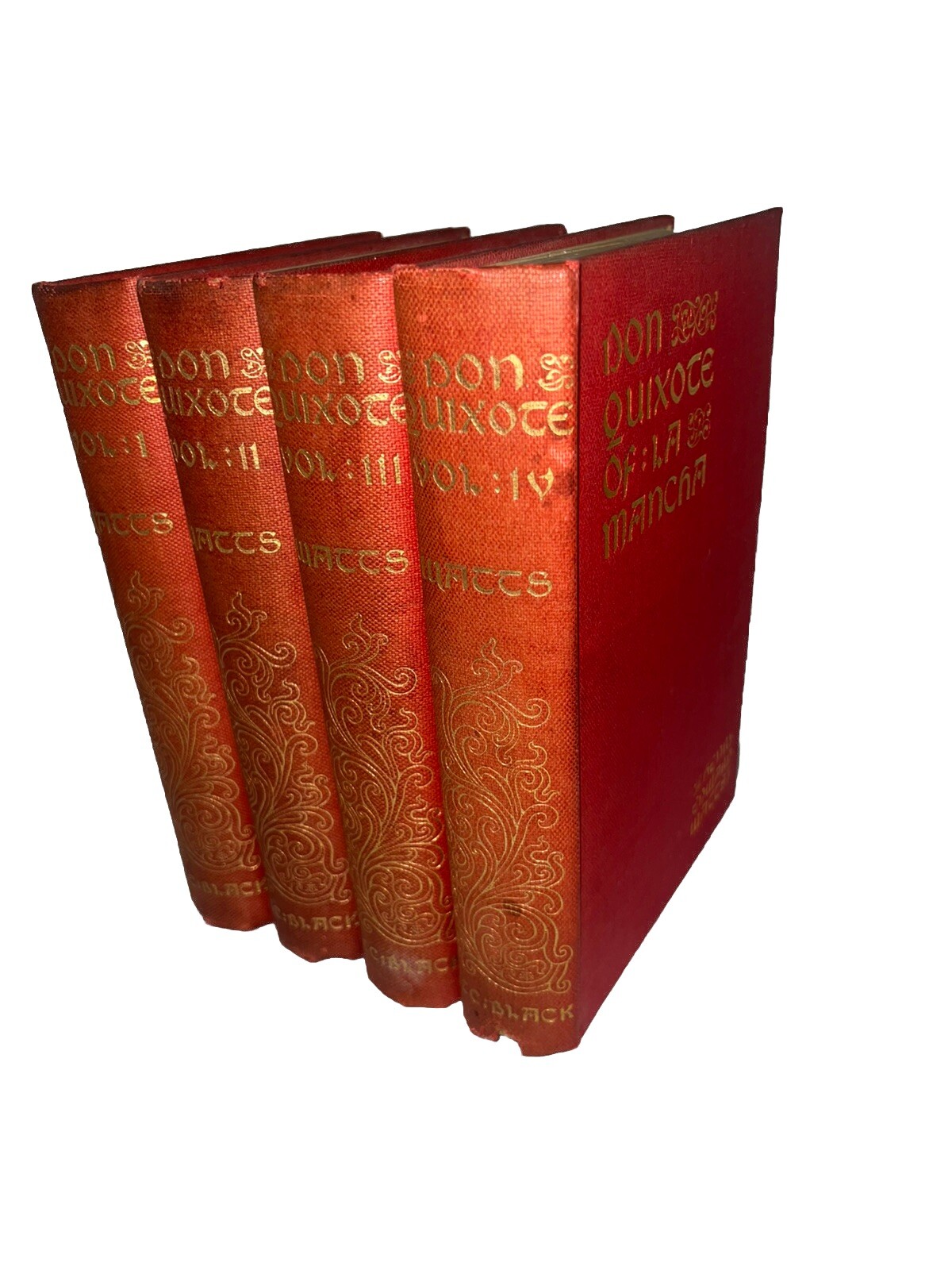 Don Quixote Cervantes Henry Edward Watts London 4 Volume Set Rare 1895 Don Quixote Cervantes Henry Edward Watts London 4 Volume Set Rare 1895