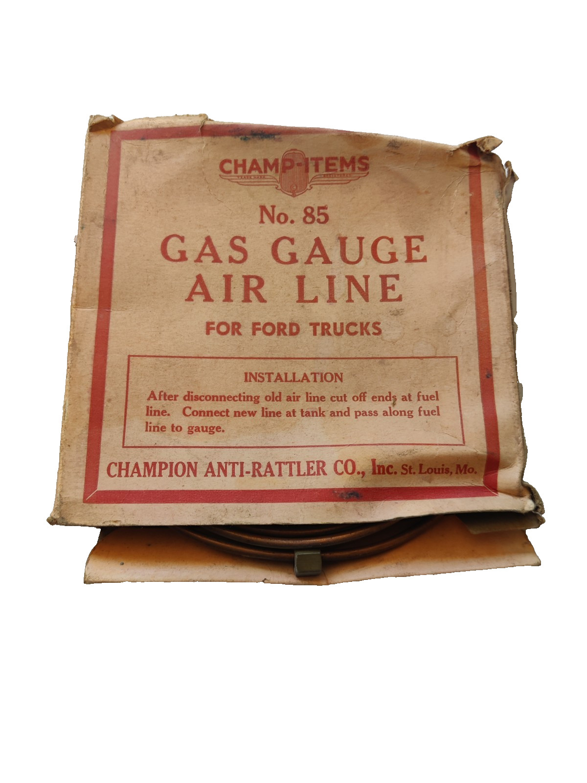 Champion No 85 Brass Gas Gauge Air Line 1920-30s Ford Franklin Cadillac