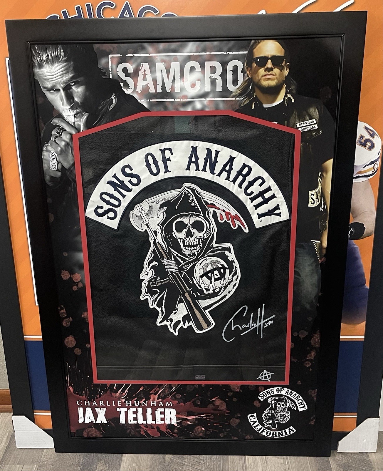 Charlie Hunnam Signed Sons of Anarchy Vest AKA Jax Teller Radtke Sports COA Charlie Hunnam Signed Sons of Anarchy Vest AKA Jax Teller Radtke Sports COA