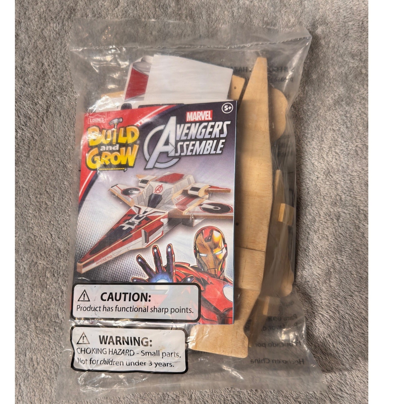 Lowe\'s Build and Grow Marvel Avengers Assemble Avenjet Iron Man Wood Craft Kit