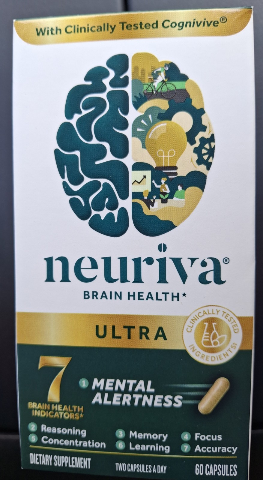Neuriva Brain Health Ultra Mental Alertness 60 Caps Exp: 08/2027+ Neuriva Brain Health Ultra Mental Alertness 60 Caps Exp: 08/2027+