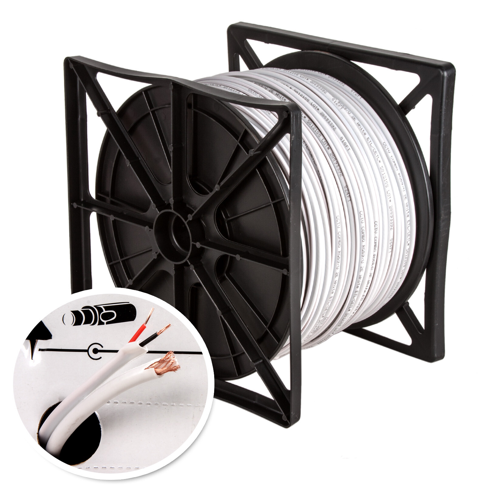 RG59 Siamese CCTV Cable 20AWG Coax Video + 18/2 Power Security 500ft 1000ft RG59 Siamese CCTV Cable 20AWG Coax Video + 18/2 Power Security 500ft 1000ft