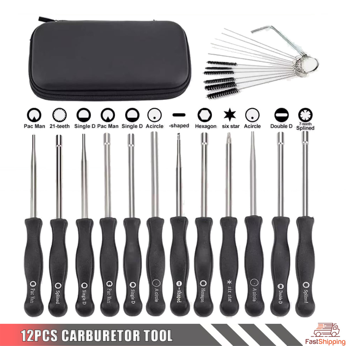 12PCS Carburetor Tool kit For 2 Common Cycle Carburator Adjusting Small Engine 12PCS Carburetor Tool kit For 2 Common Cycle Carburator Adjusting Small Engine