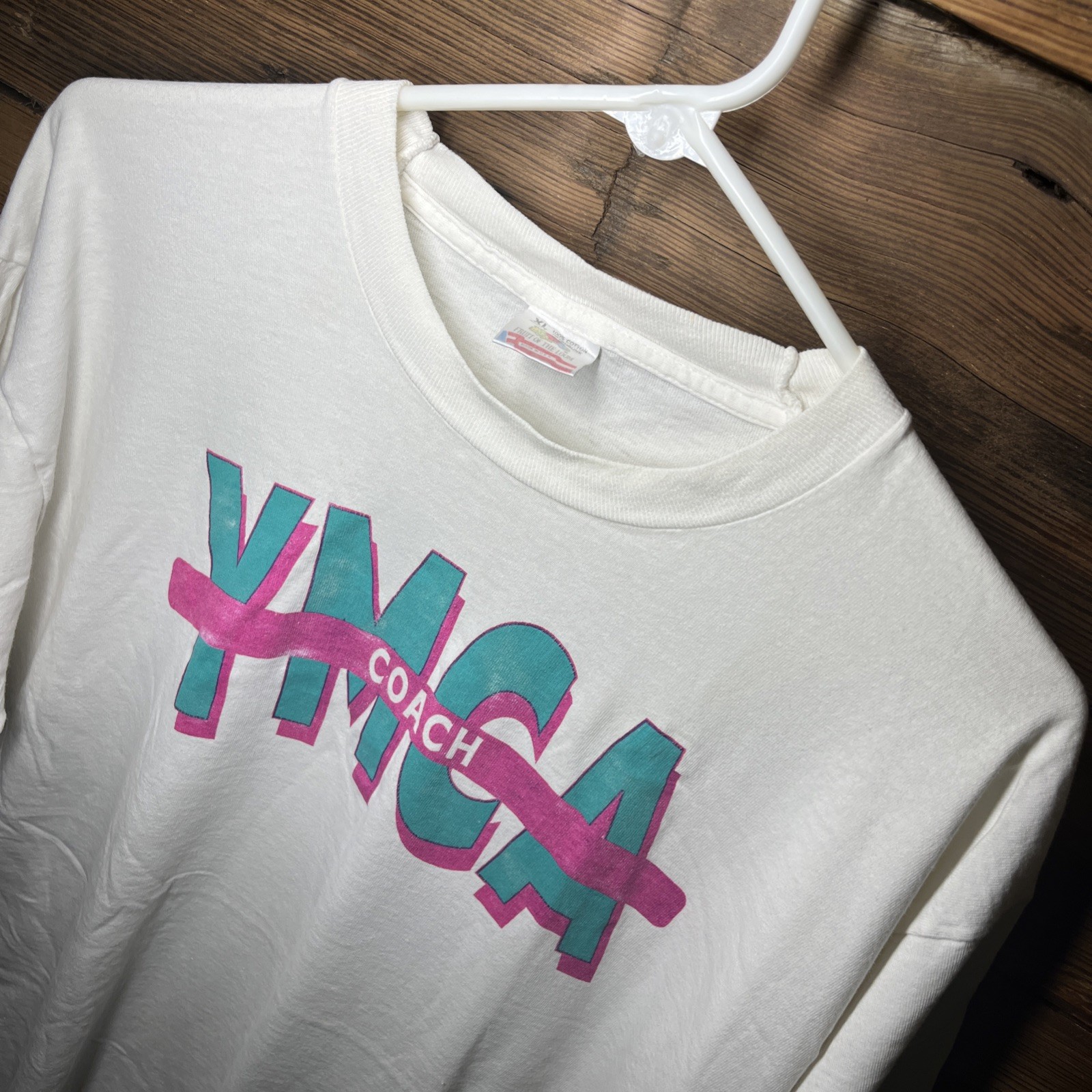 VTG 90s YMCA Coach Staff Adult T-Shirt XL Neon 80s Single Stitch Village People VTG 90s YMCA Coach Staff Adult T-Shirt XL Neon 80s Single Stitch Village People