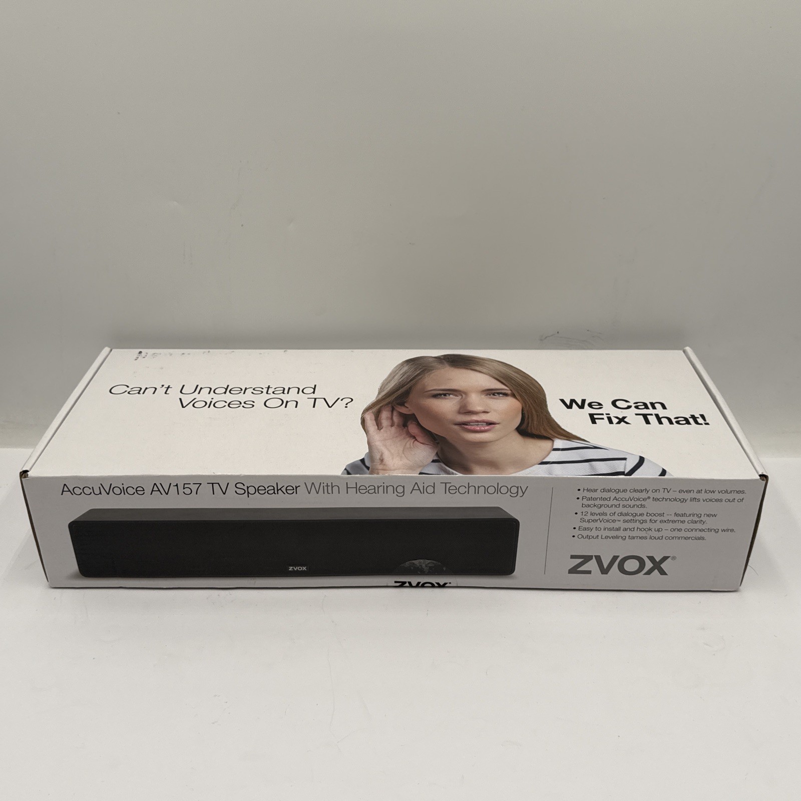 ZVOX AccuVoice AV157 Tv Speaker with hearing aid technology NEW