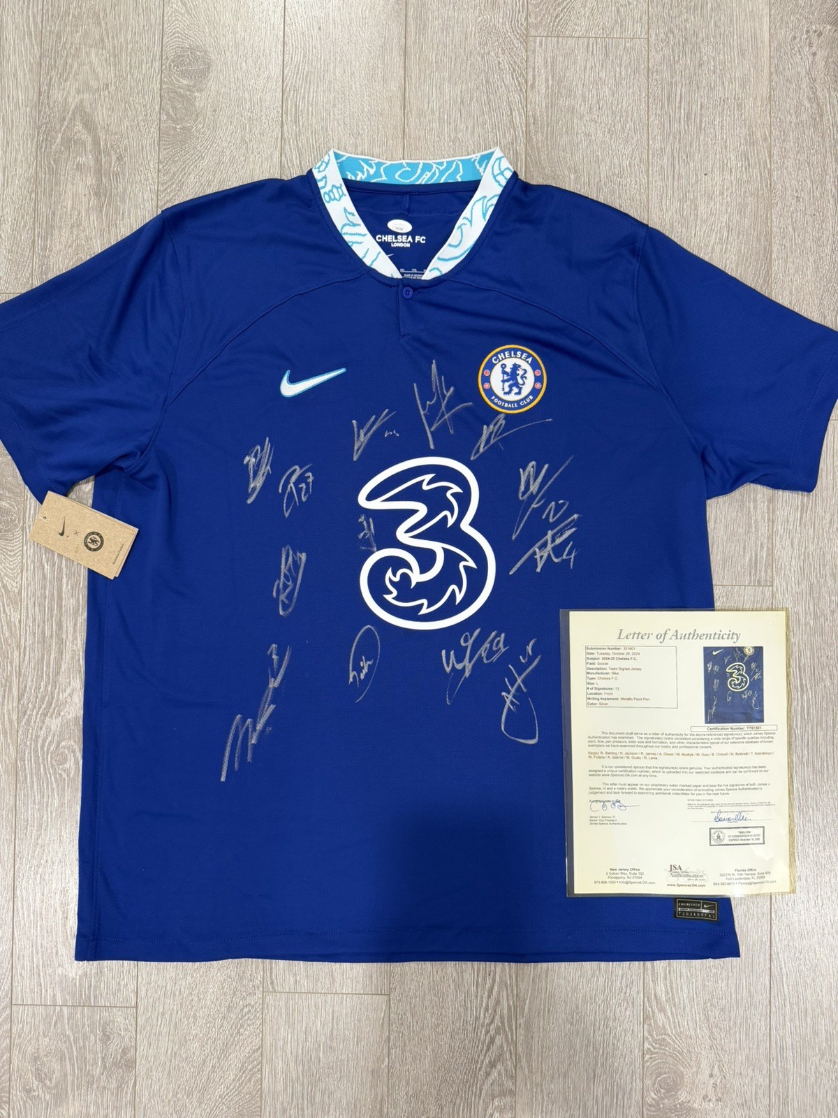 24/25 Chelsea FC JSA LOA 13 Sigs Signed Autographed Sterling Reece James Jackson