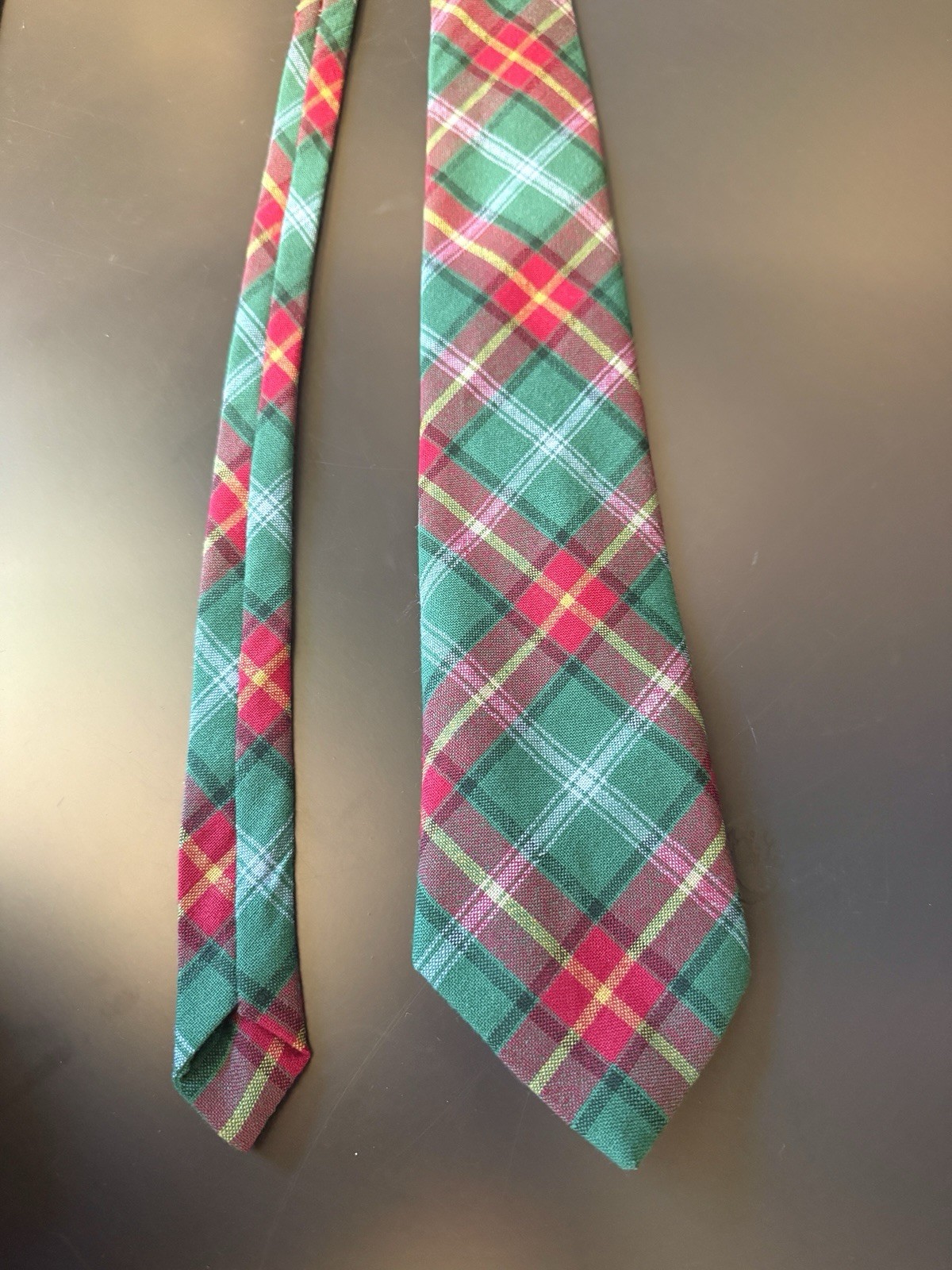 Vintage Official Manitoba Tartan Necktie 100% Wool Plaid Canada