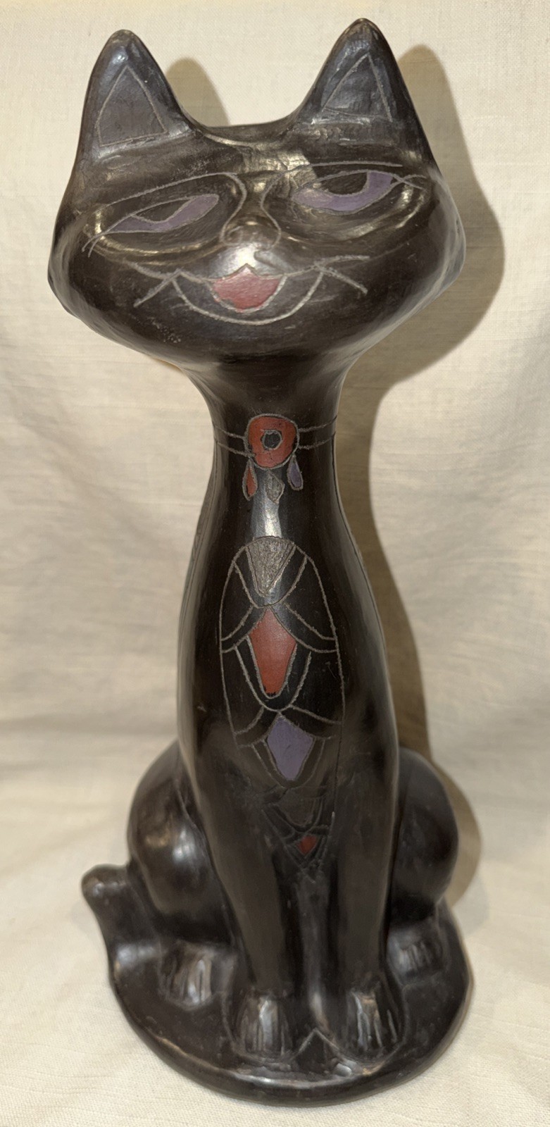VTG Manuel Felguerez Mexican Cat Mid Century Modern Pottery Sculpture, 14” Tall VTG Manuel Felguerez Mexican Cat Mid Century Modern Pottery Sculpture, 14” Tall