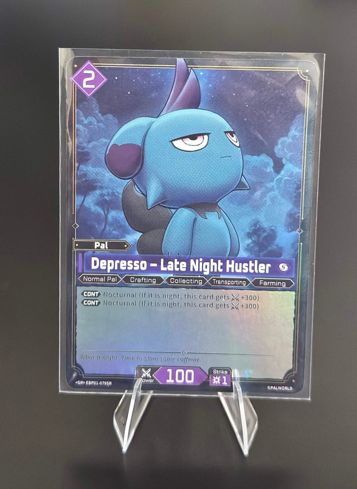 Palworld TCG EBP01-079SR SR Depresso - Late Night Hustler Dawn of Palpagos Palworld TCG EBP01-079SR SR Depresso - Late Night Hustler Dawn of Palpagos
