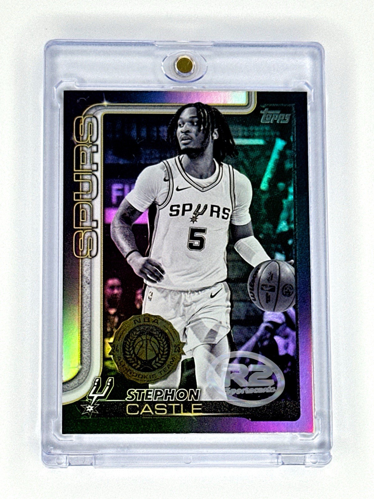 STEPHON CASTLE ROOKIE CUP TOPPS BLACK HOLO FOIL RC SSP RARE Spurs STEPHON CASTLE ROOKIE CUP TOPPS BLACK HOLO FOIL RC SSP RARE Spurs