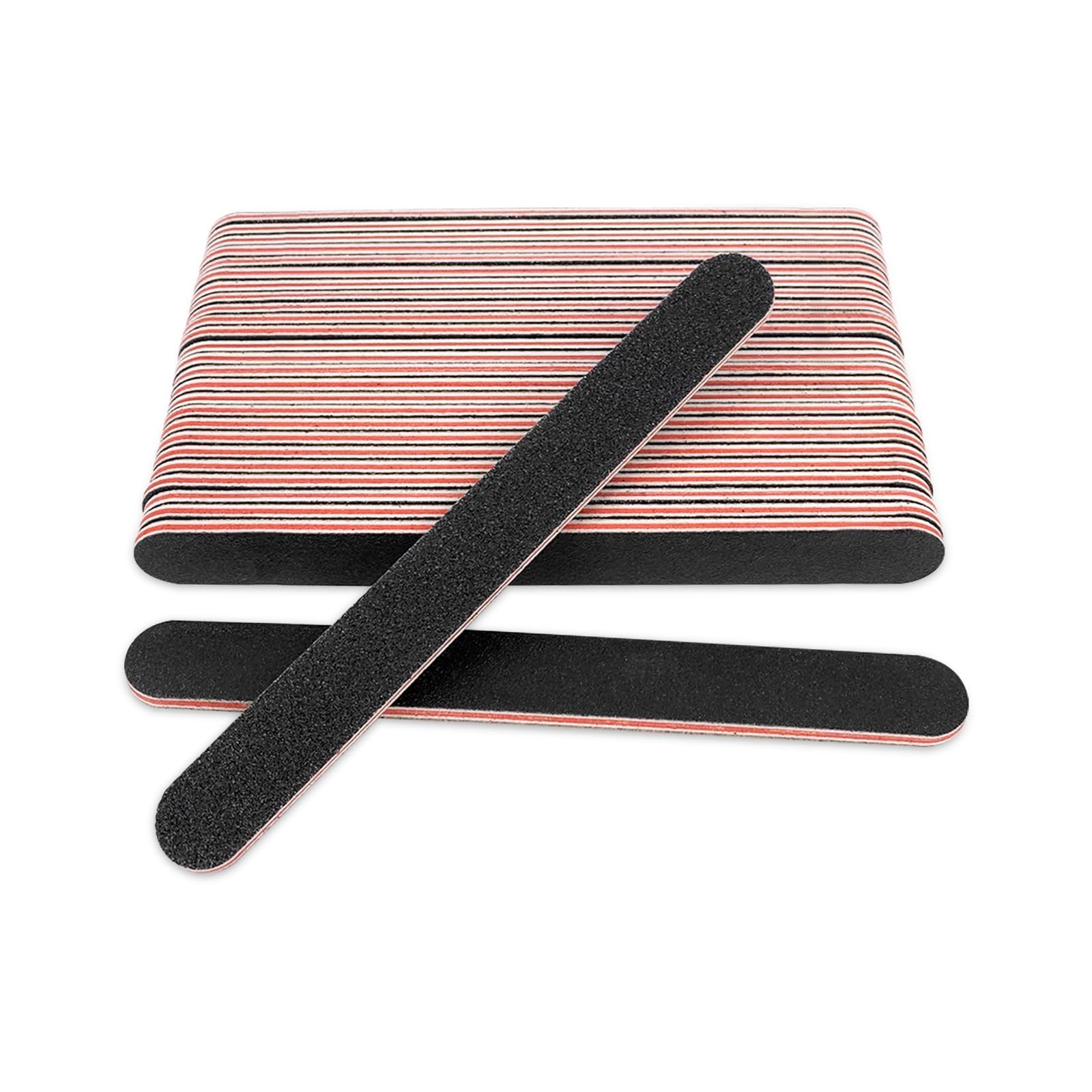 20 Pack 100/180 Grit Nail Files, Black Professional Reusable Emery Boards Nail