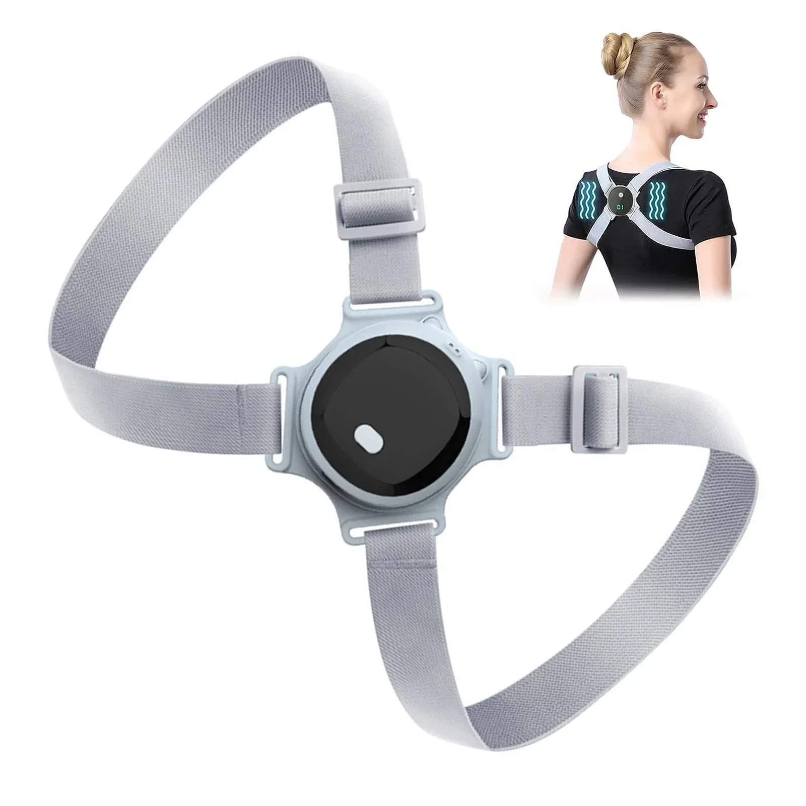 Smart Electric Posture Corrector Back Brace USB Rechargeable Vibration Senso