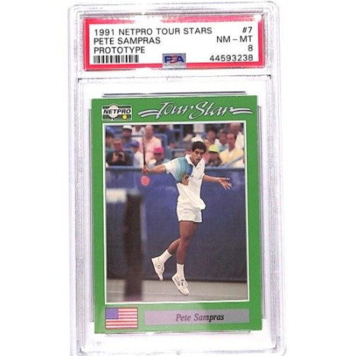 1991 Netpro Tour Stars #7 Pete Sampras Prototype Promo PSA 8 NM-MT #U 1991 Netpro Tour Stars #7 Pete Sampras Prototype Promo PSA 8 NM-MT #U