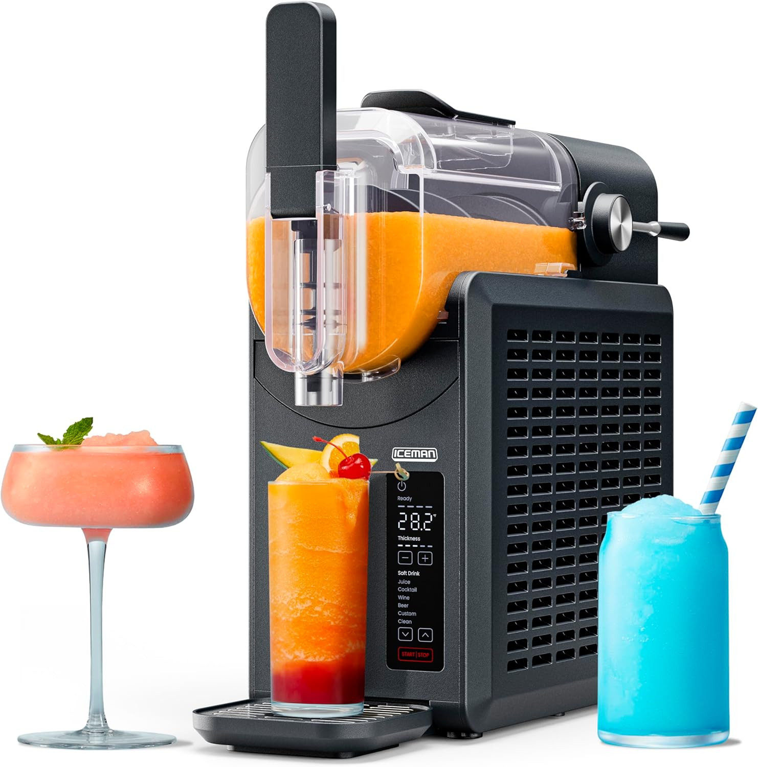 Iceman by Chefman Slush-Ease 68Oz Slushie Machine, 48Oz Liquid Capacity Frozen D Iceman by Chefman Slush-Ease 68Oz Slushie Machine, 48Oz Liquid Capacity Frozen D