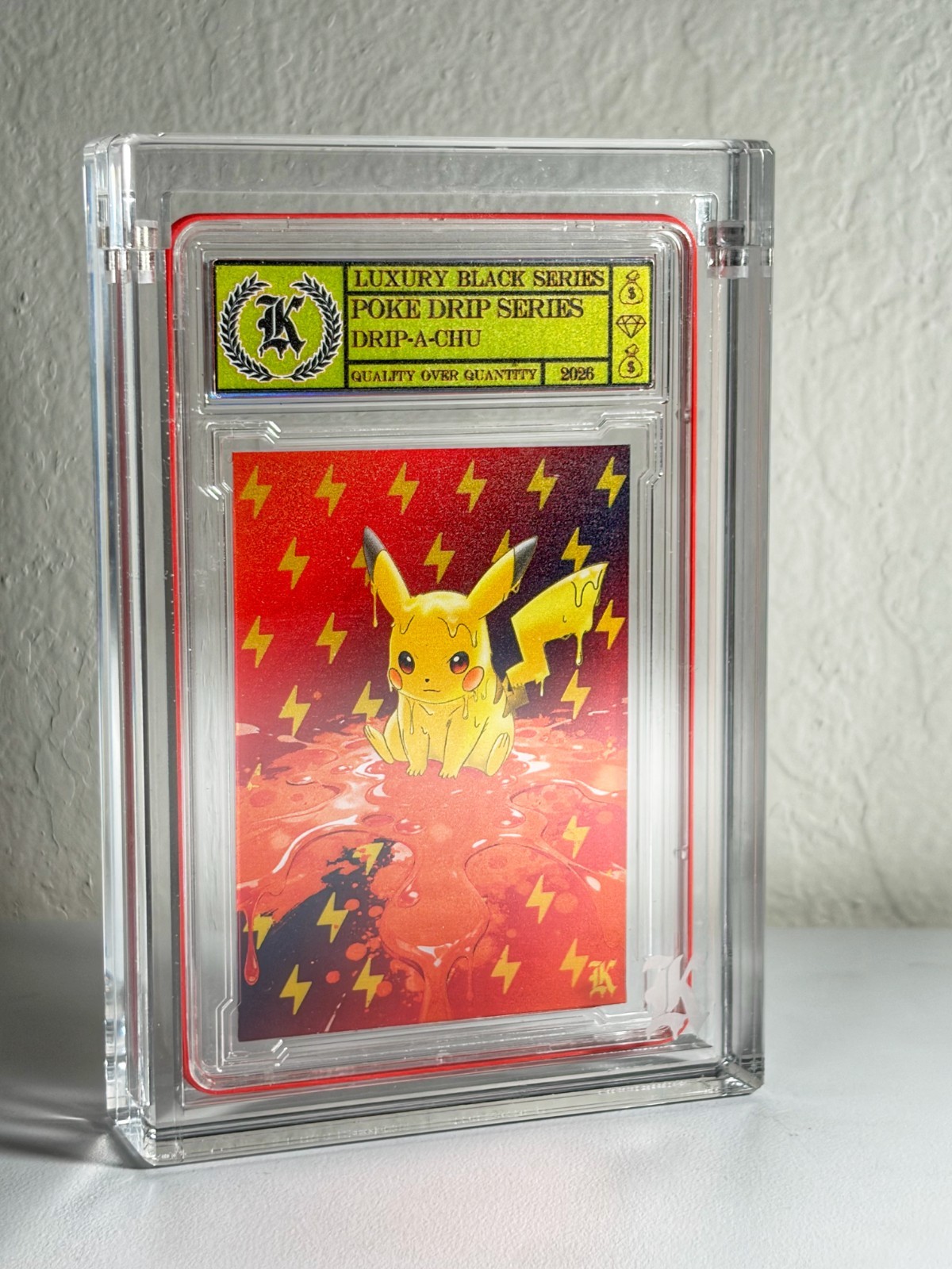 Kickstradomis 1/1 Drip-A-Chu Poke Drip Series Luxury Black Custom Slab Pikachu Kickstradomis 1/1 Drip-A-Chu Poke Drip Series Luxury Black Custom Slab Pikachu