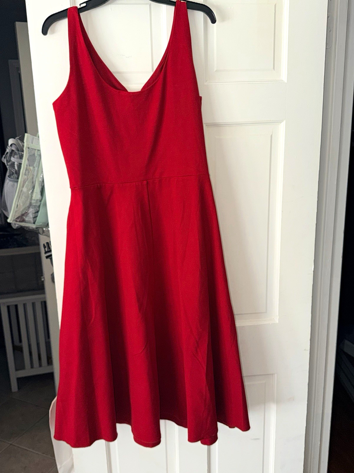 City Chic Red V-Neck Sleeveless Fit & Flare Midi Dress Plus S/16