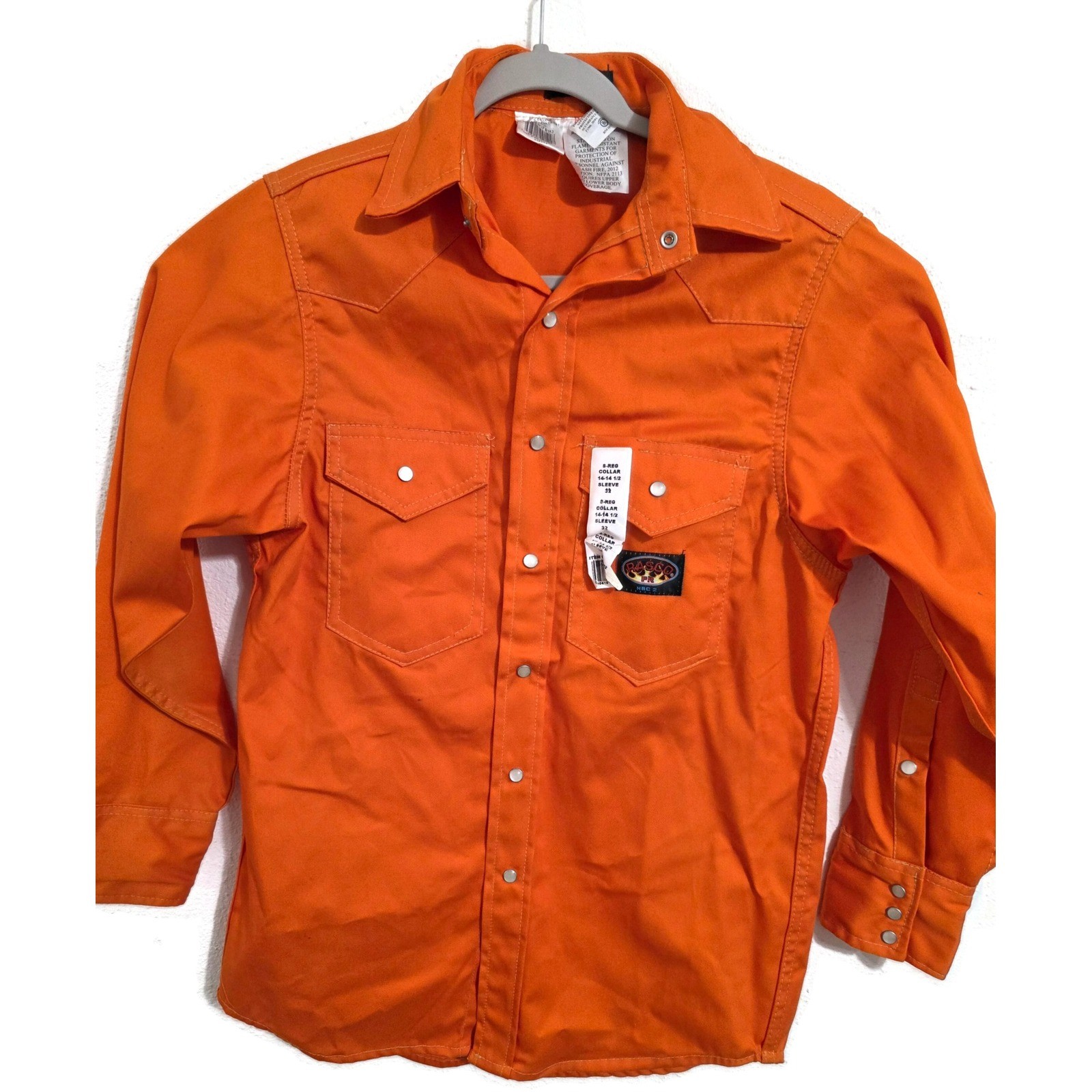 Rasco FR Flame Resistant Work Shirt Orange Pearl Snap NFPA 2112 OFR752 Mens Sm Rasco FR Flame Resistant Work Shirt Orange Pearl Snap NFPA 2112 OFR752 Mens Sm