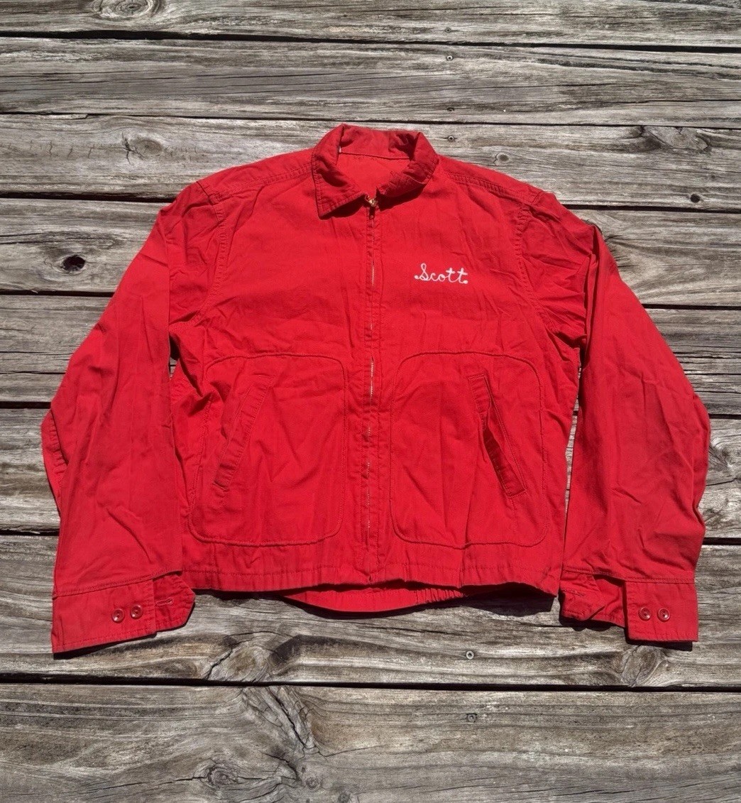 True Vintage 60s work jacket with chain stitched name and talon zipper Size M True Vintage 60s work jacket with chain stitched name and talon zipper Size M