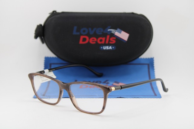 NEW SAFILO BURATTO 08 03Y BROWN HORN BLACK AUTHENTIC EYEGLASSES 53-16