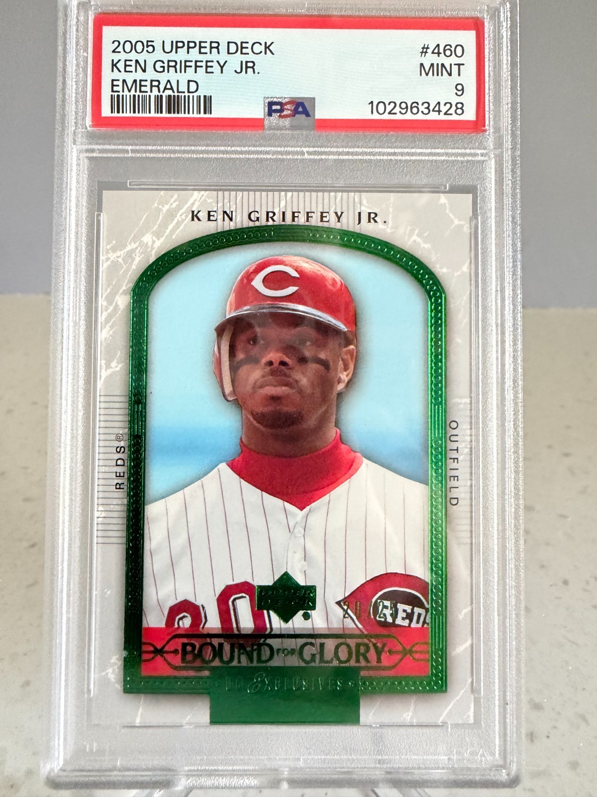2005 Upper Deck \'Emerald Bound for Glory\' Ken Griffey, Jr. #460 /25 Grade Mint 9