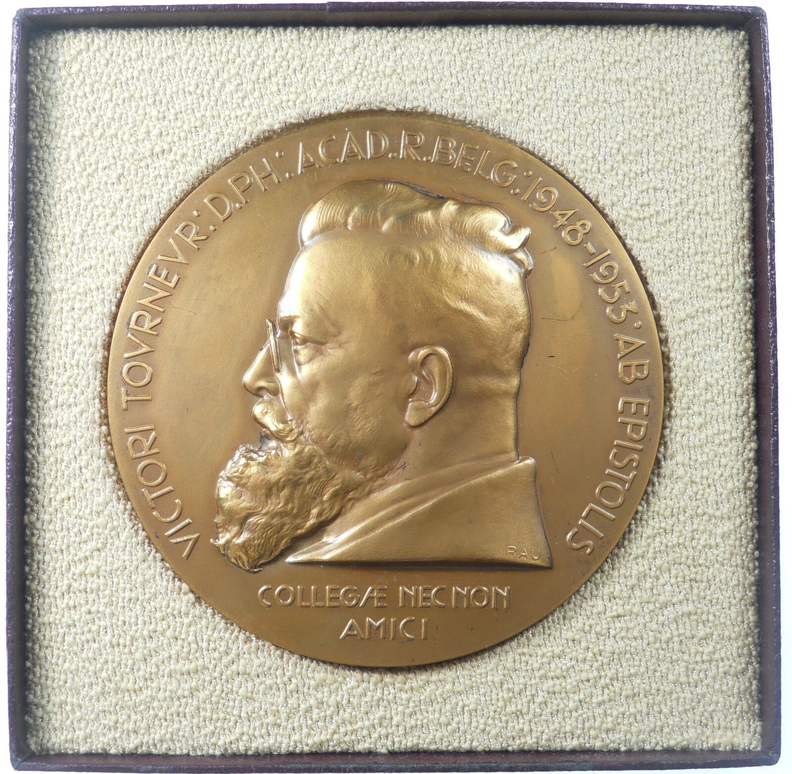 Numismatics VICTOR TOURNEUR Historian and Numismatist bronze 83mm by Rau Numismatics VICTOR TOURNEUR Historian and Numismatist bronze 83mm by Rau
