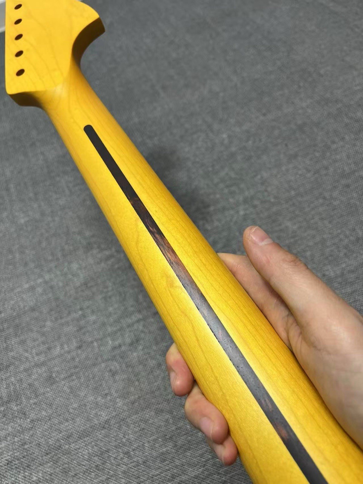 AAA Large Reverse headstock Electric guitar neck 22Frets Yellow maple Bone Nut