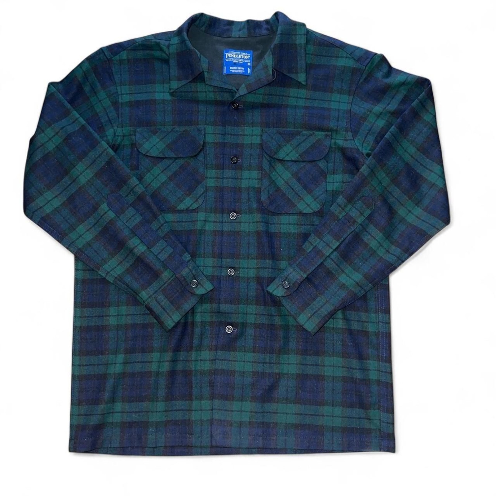 Pendleton Men M Black Watch Tartan Tartan Plaid Board Shirt 100 Virgin Wool NWOT