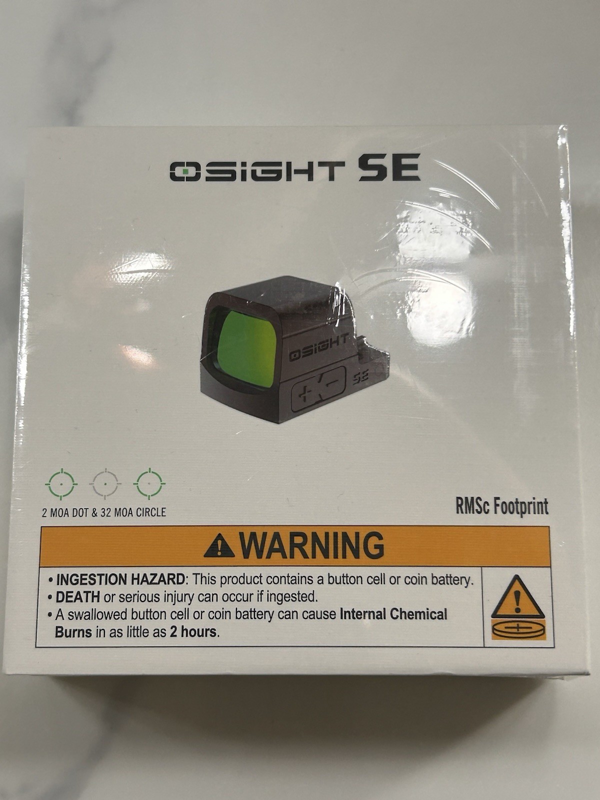 OSIGHT SE  Sight RMSc 2 MOA Dot 32 MOA Circle Green 1x