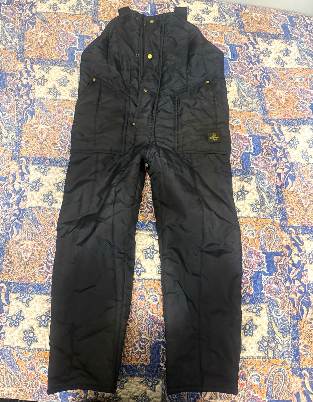 RefrigiWear Men’s Insulated Bib Overalls Black Size M MPN 0385R