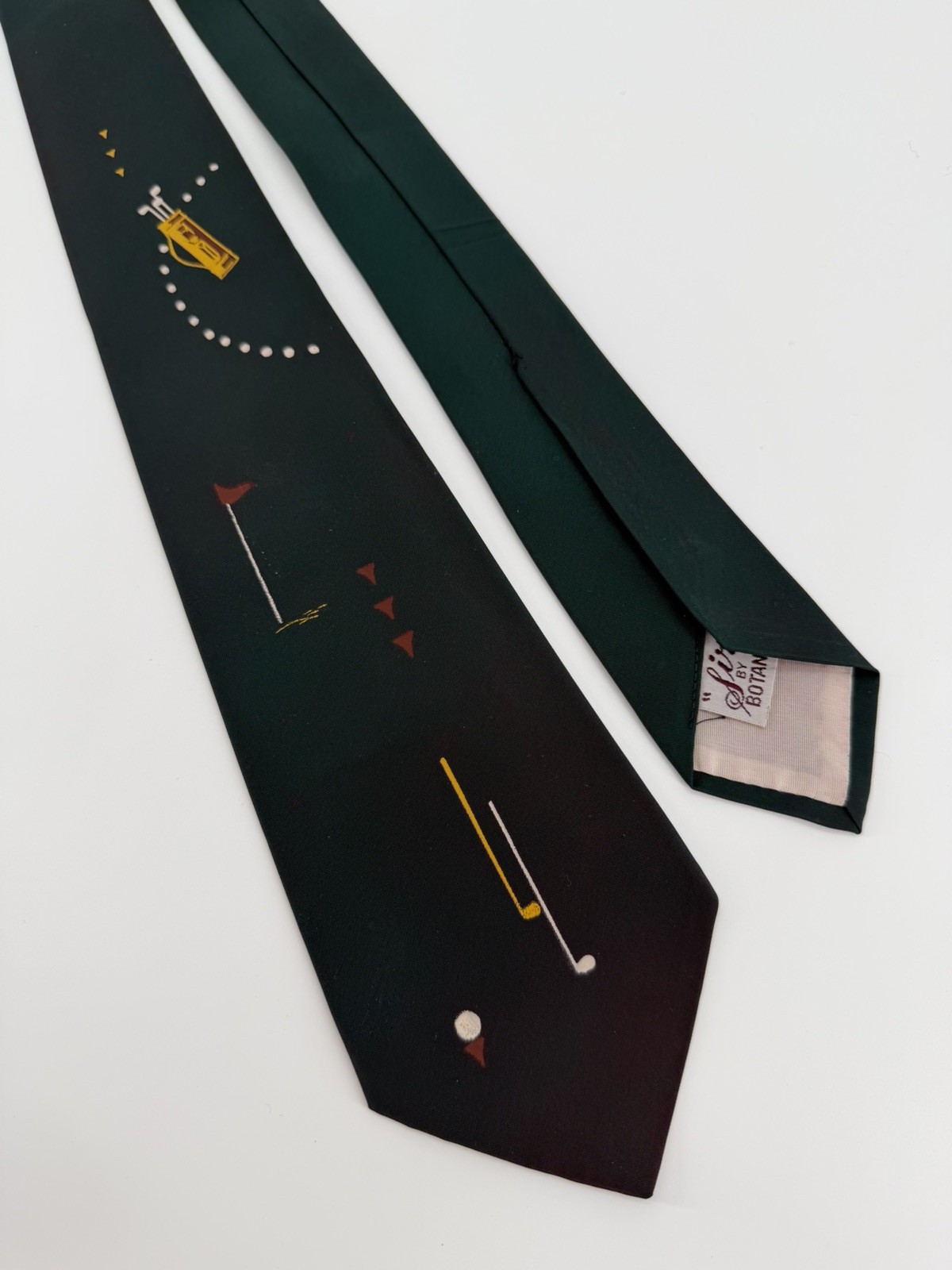 vintage 1950s hand painted rayon swing tie necktie GOLF themed skinny vintage 1950s hand painted rayon swing tie necktie GOLF themed skinny