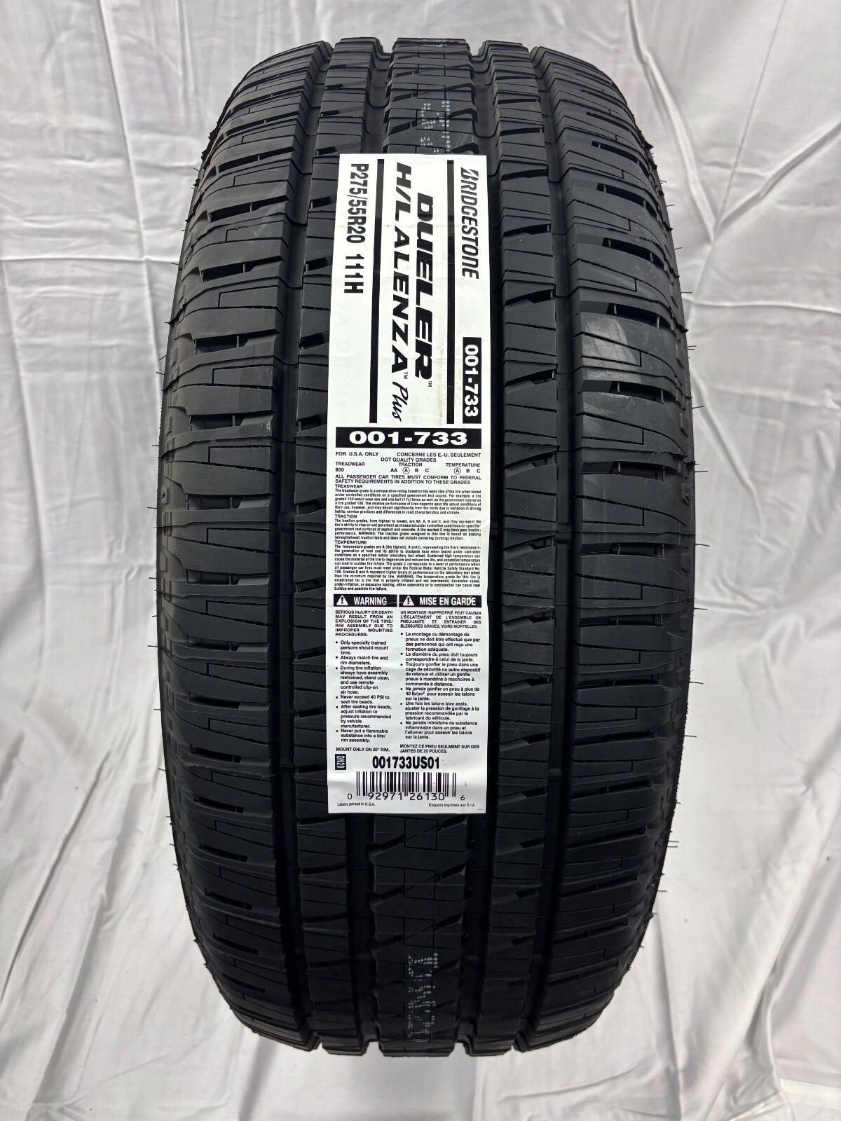 2 (Two) New Bridgestone Dueler H/L Alenza Plus - P275/55R20 Tires 2755520