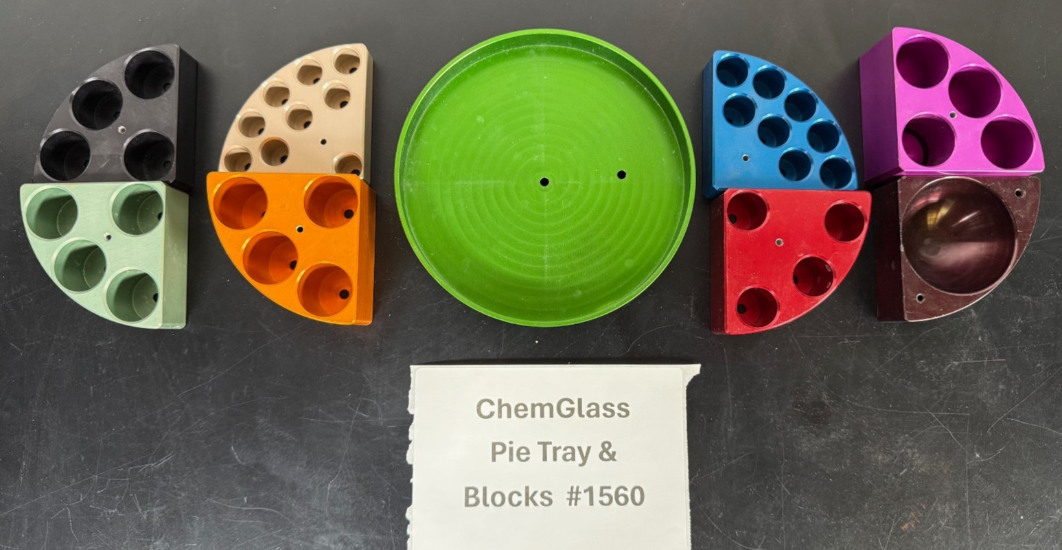 Chemglass CG-1991-P Tray & 8 Different Pie Blocks REACTION BLOCKS SYSTEM, BEST