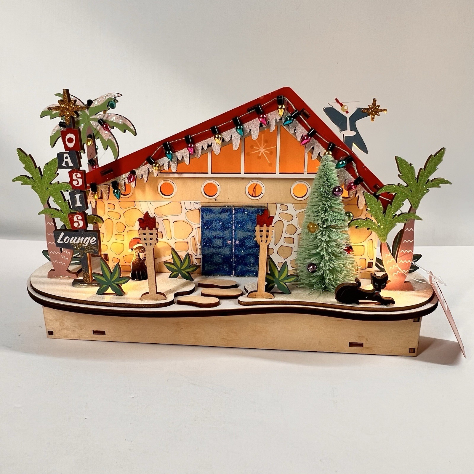 World Market 2022 Lighted MCM Oasis Lounge Wood Cut Christmas Mid Century Modern World Market 2022 Lighted MCM Oasis Lounge Wood Cut Christmas Mid Century Modern
