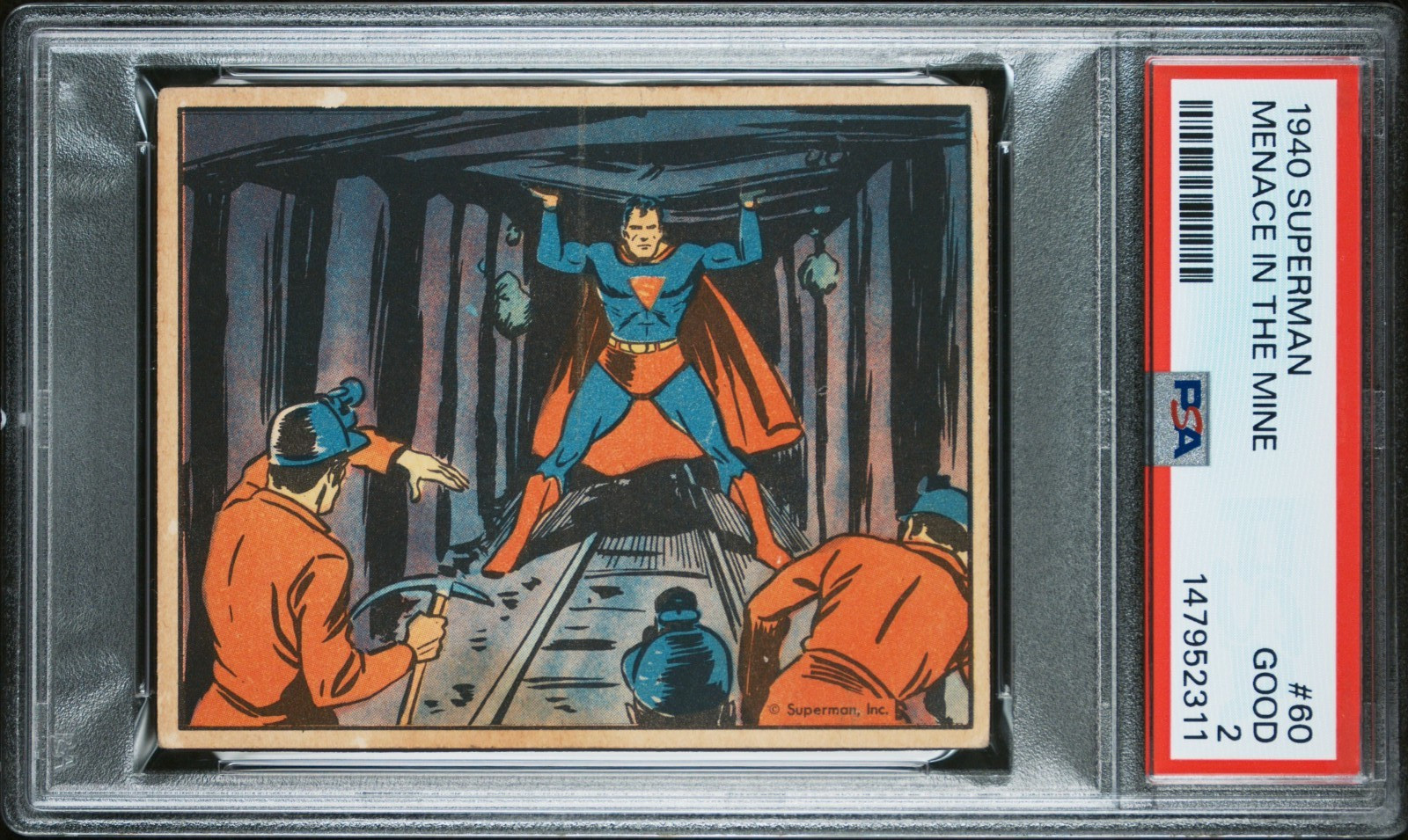 1940 Superman #60 MENACE IN THE MINE - PSA 2 - SCARCE HIGH NUMBER