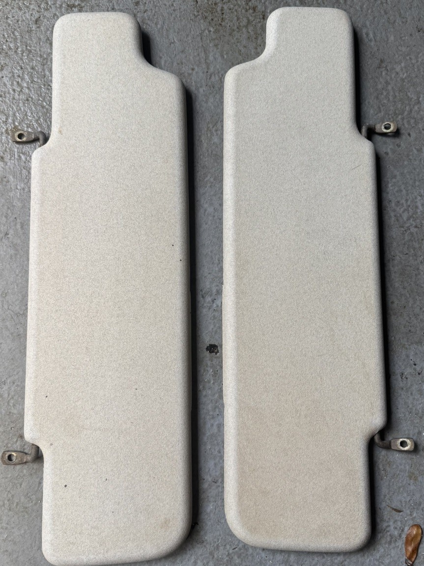 DEFENDER Sun Visor Set LAND ROVER GRAY Left/Right PAIR 1983-2012 DEFENDER Sun Visor Set LAND ROVER GRAY Left/Right PAIR 1983-2012