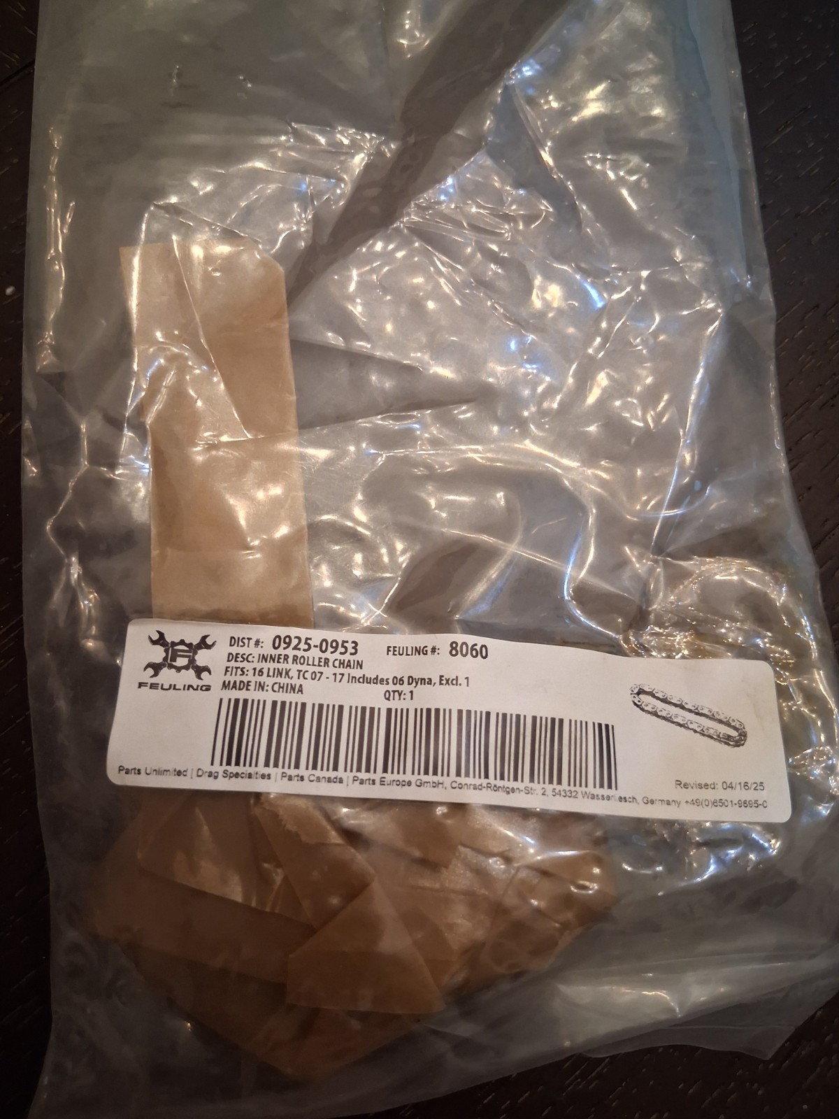 NEW Feuling Cam Chain Set 8060 8061 Harley Twin Cam M8 Inner Outer Chains