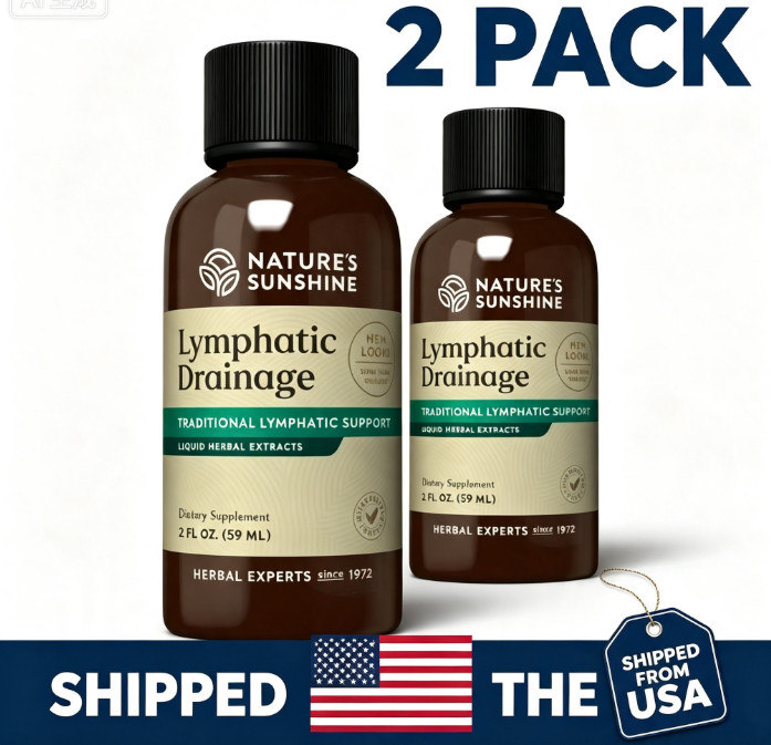 2pc Nature’s Sunshine Lymphatic Drainage 2oz Support Detox Bloat Relief&Immune-