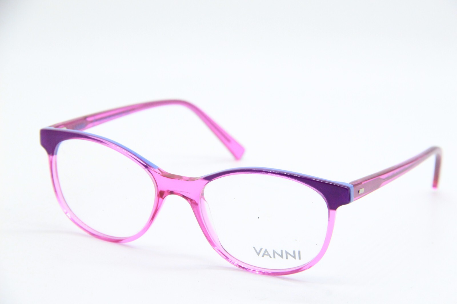 NEW VANNI V1954 A125 TRANSPARENT CHERRY PURPLE AUTHENTIC EYEGLASSES FRAMES 50-18